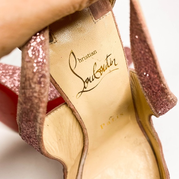 Christian Louboutin Marlenarock Size 36.5 100mm Heels in Glitter Pink. - Picture 12 of 12